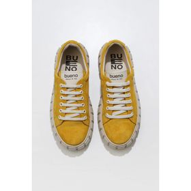 Bueno Shoes 01WT3401 Sarı Süet Kadın Dolgu Topuklu Spor Ayakkabı