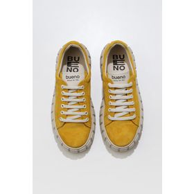 Bueno Shoes 01WT3401 Sarı Süet Kadın Dolgu Topuklu Spor Ayakkabı