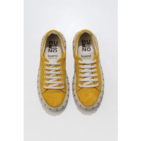 Bueno Shoes 01WT3401 Sarı Süet Kadın Dolgu Topuklu Spor Ayakkabı