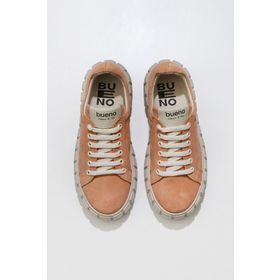 Bueno Shoes 01WT3401 Turuncu Süet Kadın Dolgu Topuklu Spor Ayakkabı