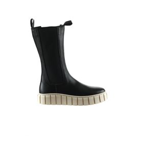 Bueno Shoes 01WT3410 Siyah Deri Kadın Dolgu Topuklu Bot