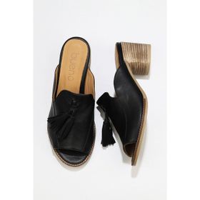 Bueno Shoes 01WU10800 Siyah Deri Kadın Sandalet
