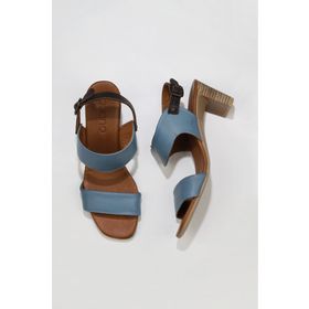 Bueno Shoes 01wu11100 Mavi Deri Topuklu Kadın Sandalet