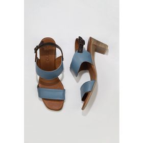 Bueno Shoes 01wu11100 Mavi Deri Topuklu Kadın Sandalet