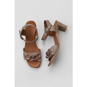 Bueno Shoes 01WU11101 Gri Deri Kadın Topuklu Sandalet