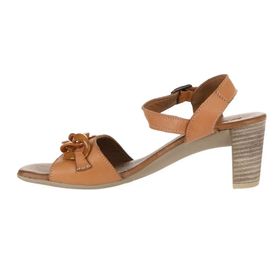 Bueno Shoes 01WU11101 Taba Deri Topuklu Kadın Sandalet