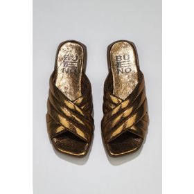 Bueno Shoes 01WU1803 Bronz Parlak Deri Kadın Düz Terlik