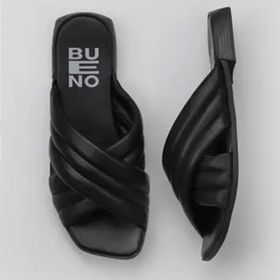 Bueno Shoes 01WU1803 Siyah Deri Kadın Düz Terlik
