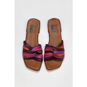 Bueno Shoes 01WU1805 Mor Multi Deri Kadın Düz Terlik