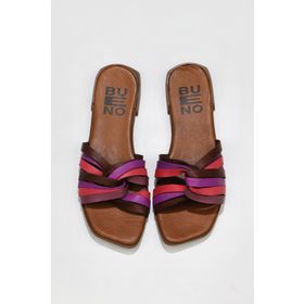 Bueno Shoes 01WU1805 Mor Multi Deri Kadın Düz Terlik