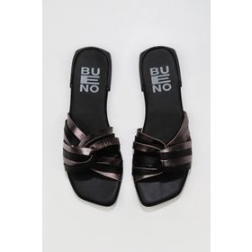 Bueno Shoes 01WU1805 Siyah Multi Deri Düz Kadın Terlik