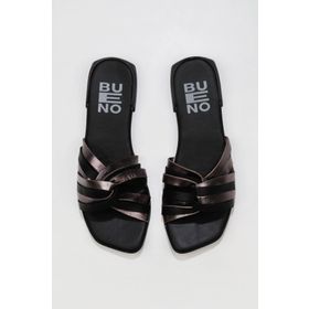 Bueno Shoes 01WU1805 Siyah Multi Deri Düz Kadın Terlik