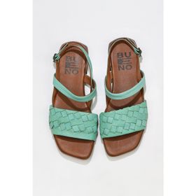 Bueno Shoes 01WU1810 Yeşil Deri Kadın Sandalet