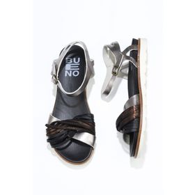 Bueno Shoes 01WU2403 Siyah Multi Deri Kadın Sandalet