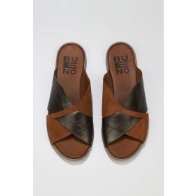Bueno Shoes 01WU3000 Taba Haki Süet-Deri Kadın Düz Terlik