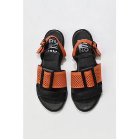 Bueno Shoes 01WU3010 Siyah Turuncu Kadın Sandalet