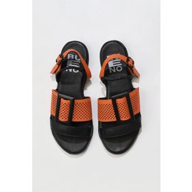Bueno Shoes 01WU3010 Siyah Turuncu Kadın Sandalet