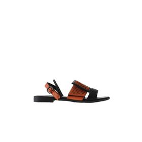 Bueno Shoes 01WU3010 Siyah Turuncu Kadın Sandalet