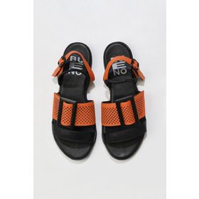 Bueno Shoes 01WU3010 Siyah Turuncu Kadın Sandalet