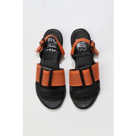 Bueno Shoes 01WU3010 Siyah Turuncu Kadın Sandalet