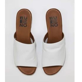 Bueno Shoes 01WU3100 Beyaz Deri Kadın Düz Terlik