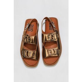 Bueno Shoes 01WU3306 Altın Parlak Deri Kadın Düz Sandalet