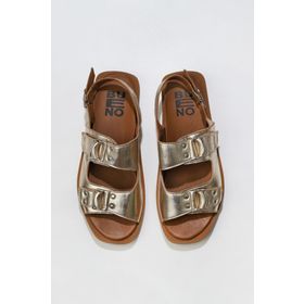 Bueno Shoes 01WU3306 Altın Parlak Deri Kadın Düz Sandalet