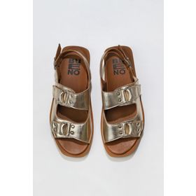 Bueno Shoes 01WU3306 Altın Parlak Deri Kadın Düz Sandalet