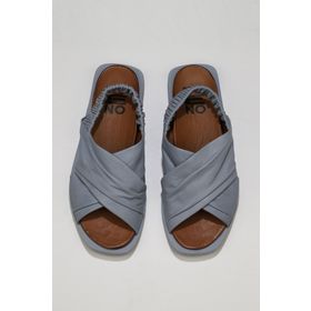 Bueno Shoes 01WU3309 Mavi Deri Kadın Düz Sandalet