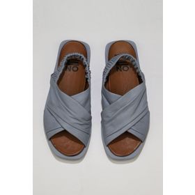 Bueno Shoes 01WU3309 Mavi Deri Kadın Düz Sandalet