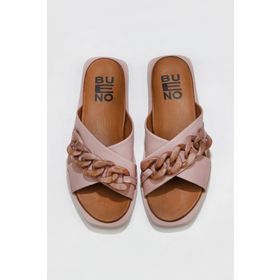 Bueno Shoes 01WU3312 Gül Kurusu Deri Kadın Düz Terlik
