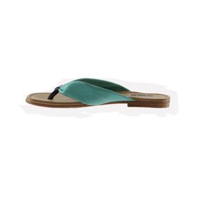 Bueno Shoes 01WU3400 Yeşil Deri Kadın Parmak Arası Terlik
