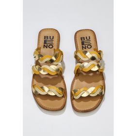 Bueno Shoes 01WU3416 Sarı Multi Deri Kadın Sandalet
