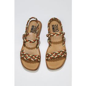 Bueno Shoes 01wu3417 Turuncu Multi Deri Kadın Düz Sandalet