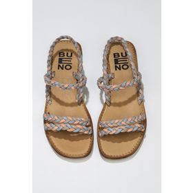 Bueno Shoes 01wu3417 Turuncu Multi Deri Kadın Düz Sandalet