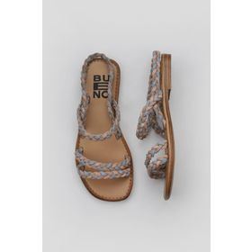 Bueno Shoes 01wu3417 Turuncu Multi Deri Kadın Düz Sandalet