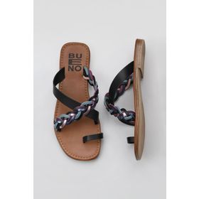 Bueno Shoes 01WU3419 Siyah Multi Deri Kadın Sandalet