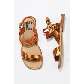 Bueno Shoes 01WU3421 Turuncu Parlak Deri Kadın Düz Sandalet