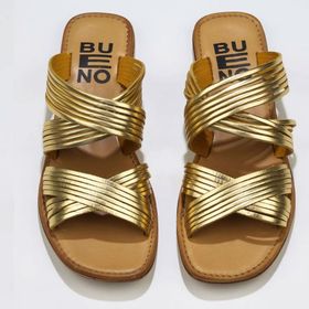 Bueno Shoes 01WU3422 Sarı Parlak Deri Kadın Düz Terlik