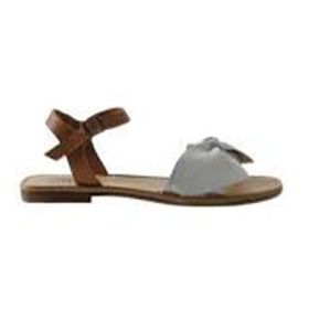 Bueno Shoes 01WU3424 Beyaz Taba Deri Kadın Sandalet