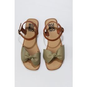 Bueno Shoes 01WU3424 Haki Taba Deri Kadın Sandalet