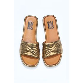 Bueno Shoes 01wu4100 Bronz Parlak Deri Kadın Düz Terlik