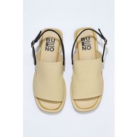 Bueno Shoes 01WU4108 Sarı Siyah Deri Kadın Sandalet