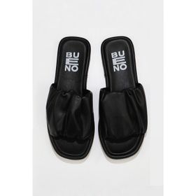 Bueno Shoes 01wu4125 Siyah Deri Düz Kadın Terlik