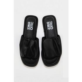 Bueno Shoes 01wu4125 Siyah Deri Düz Kadın Terlik