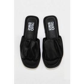 Bueno Shoes 01wu4125 Siyah Deri Düz Kadın Terlik