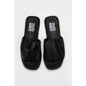 Bueno Shoes 01wu4125 Siyah Deri Düz Kadın Terlik