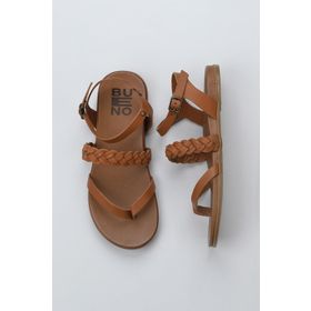 Bueno Shoes 01WU4201 Taba Deri Kadın Parmak Arası Sandalet