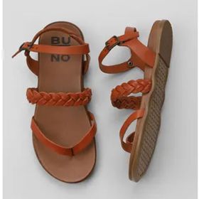 Bueno Shoes 01WU4201 Turuncu Deri Kadın Parmak Arası Sandalet