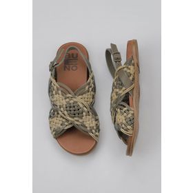 Bueno Shoes 01WU4248 Haki Deri Kadın Sandalet